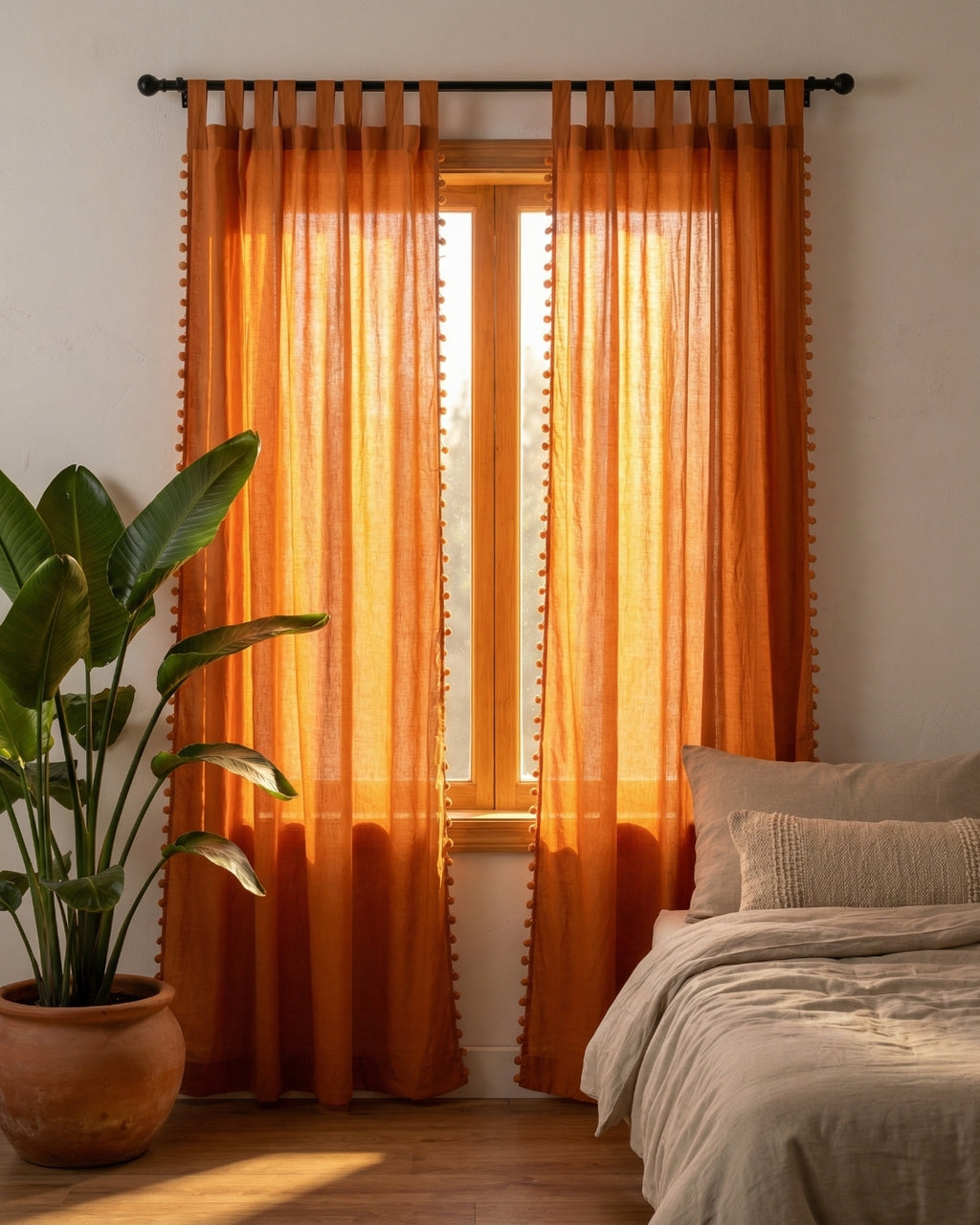 Rust Mahal Cotton Curtain - Set of 2