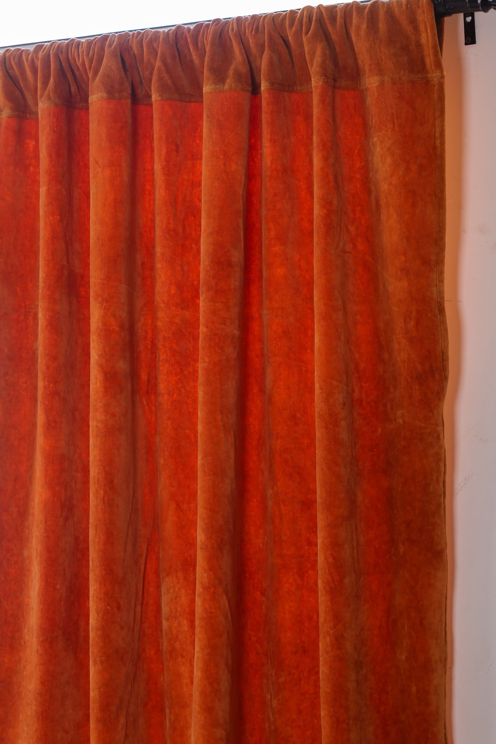 Rust Velvet Serenity Curtains - Set of 2