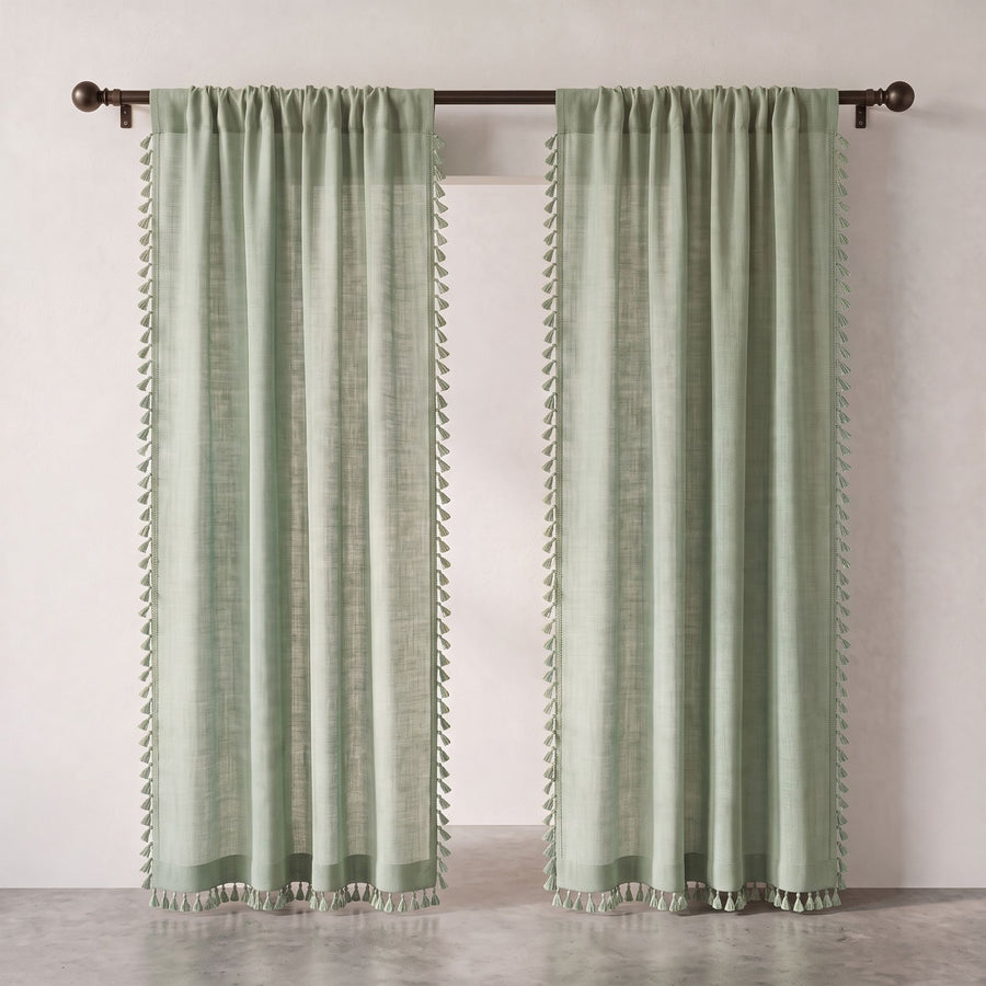 Sage Kinari Cotton Curtain photo 5