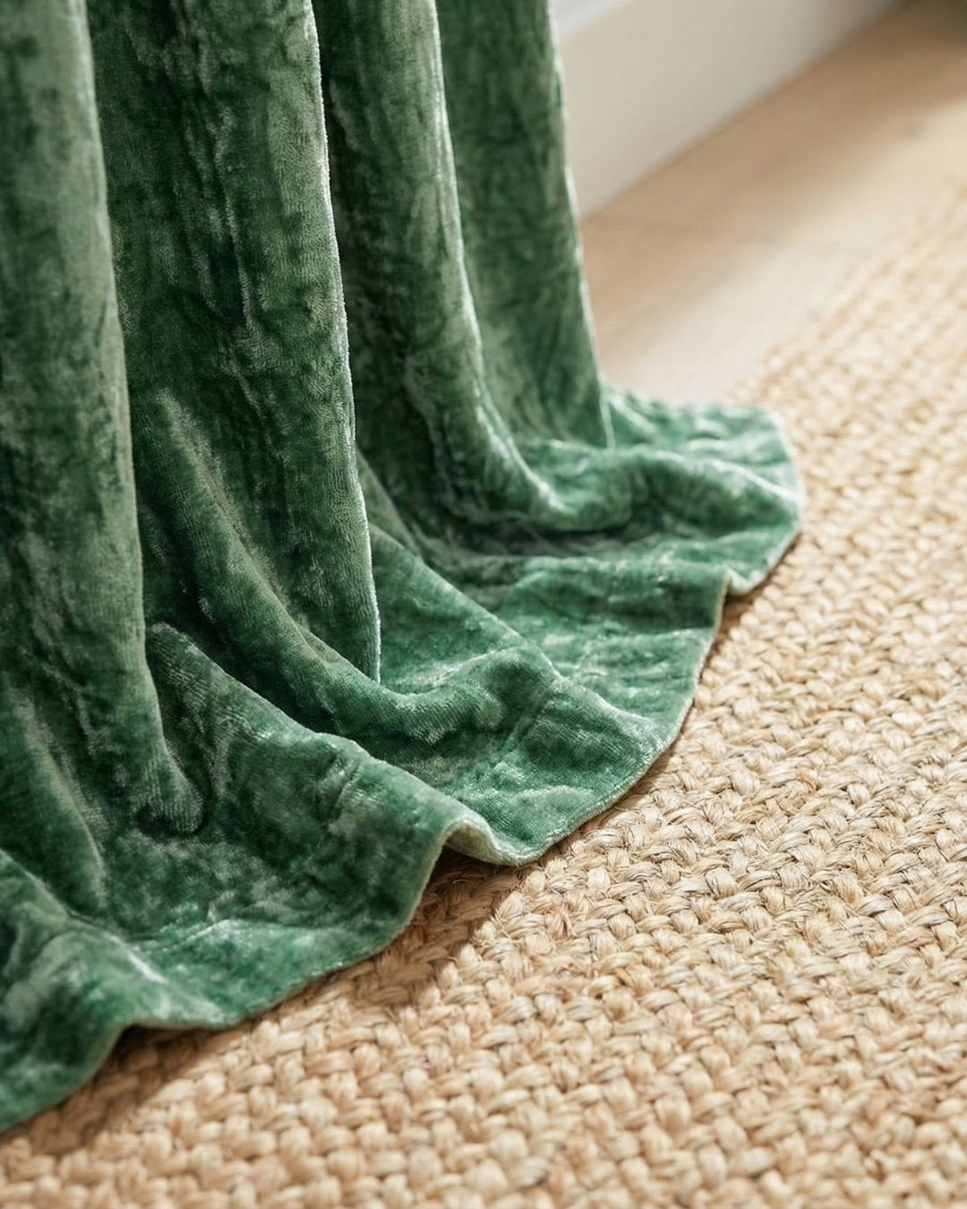 Sage Green Velvet Noir Curtains - Set of 2