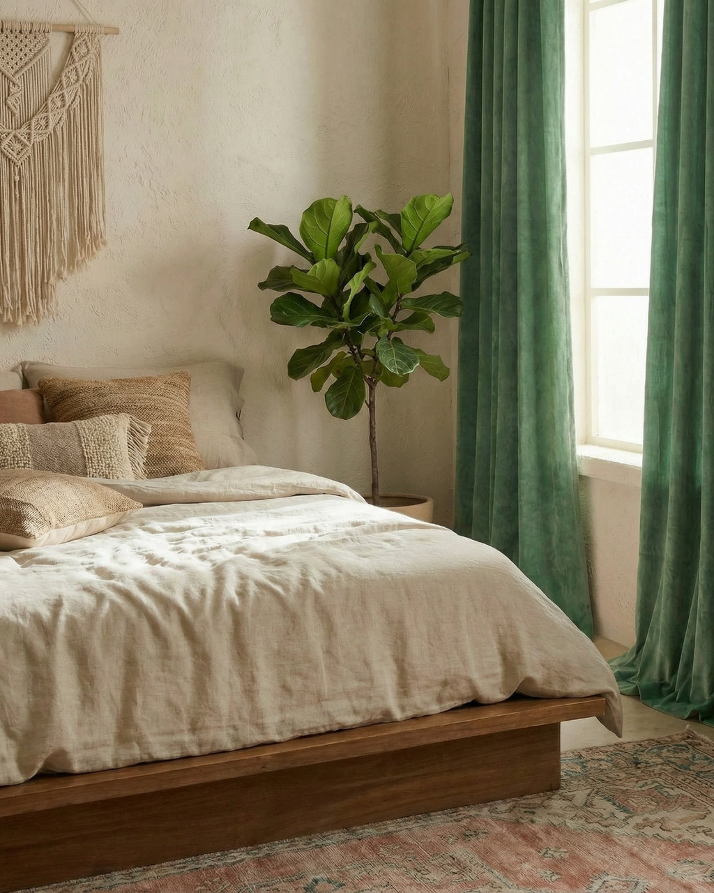 Sage Green Velvet Serenity Curtains - Set of 2