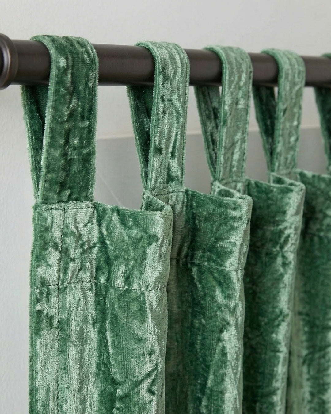Sage Green Velvet Noir Curtains - Set of 2