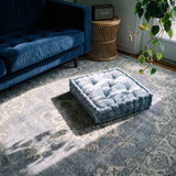 Silver Velvet Haven Floor Cushion