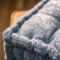Silver Velvet Haven Floor Cushion - close up