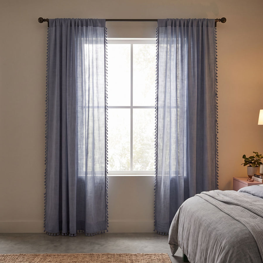 Slate Kinari Cotton Curtain photo 1