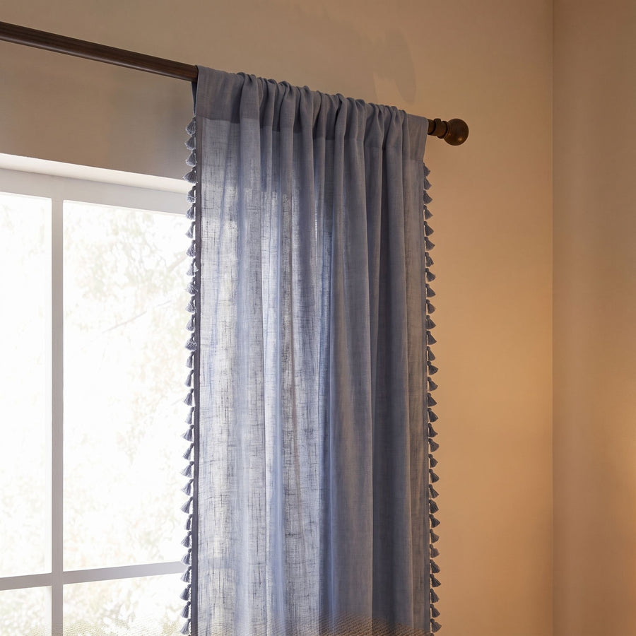 Slate Kinari Cotton Curtain photo 3