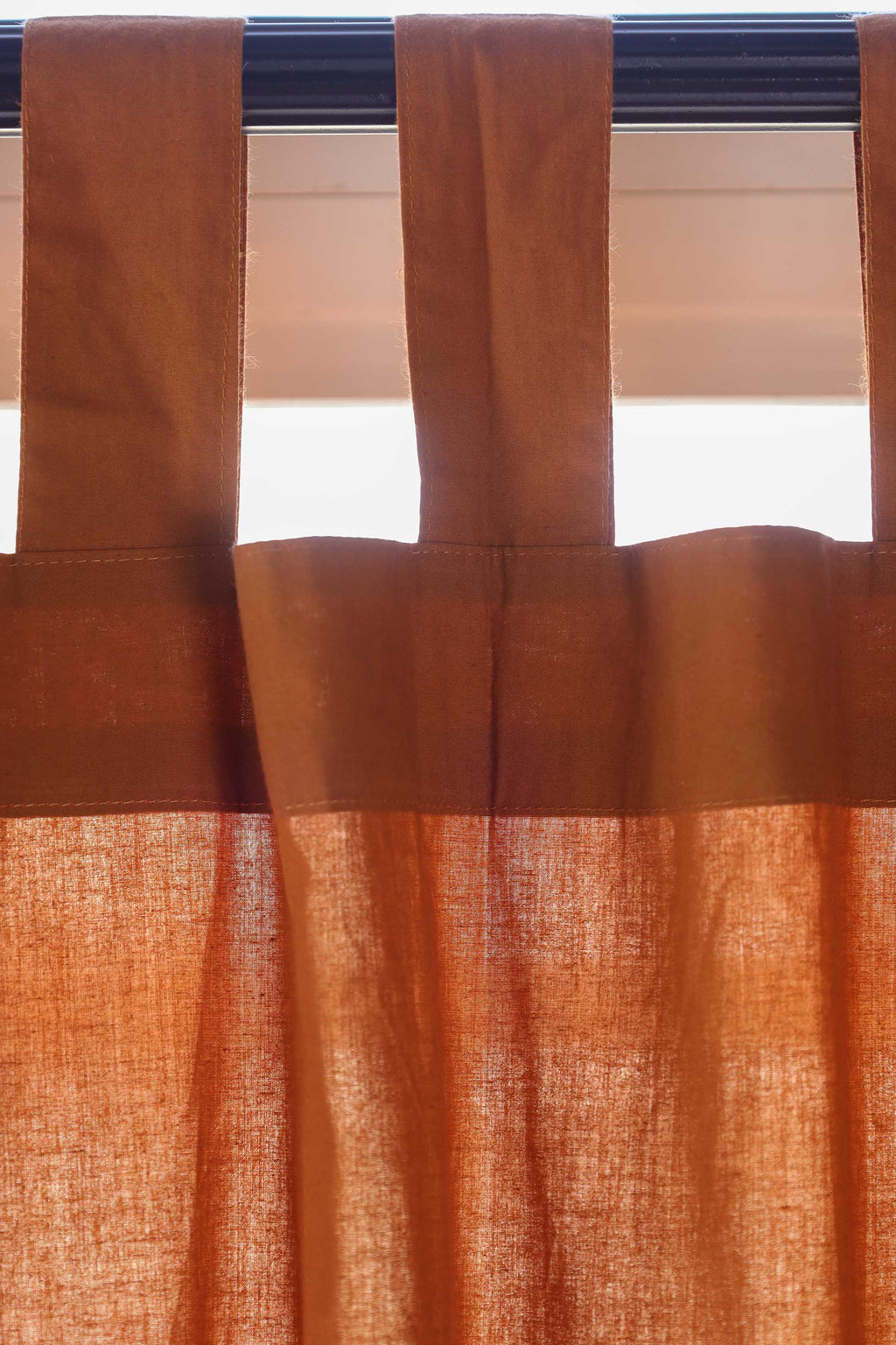 Terracotta Rasa Cotton Curtain - Set of 2