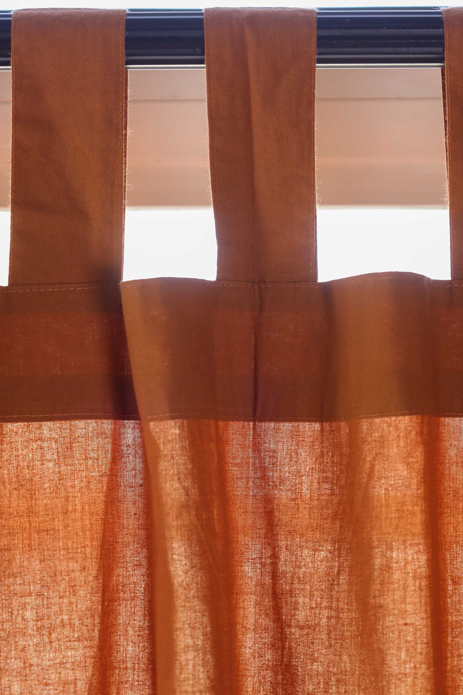 Terracotta Rasa Cotton Curtain - Set of 2