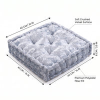 Velvet Haven Floor Cushion dimensions - 16x16x3.5 inches