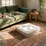 White Velvet Haven Floor Cushion
