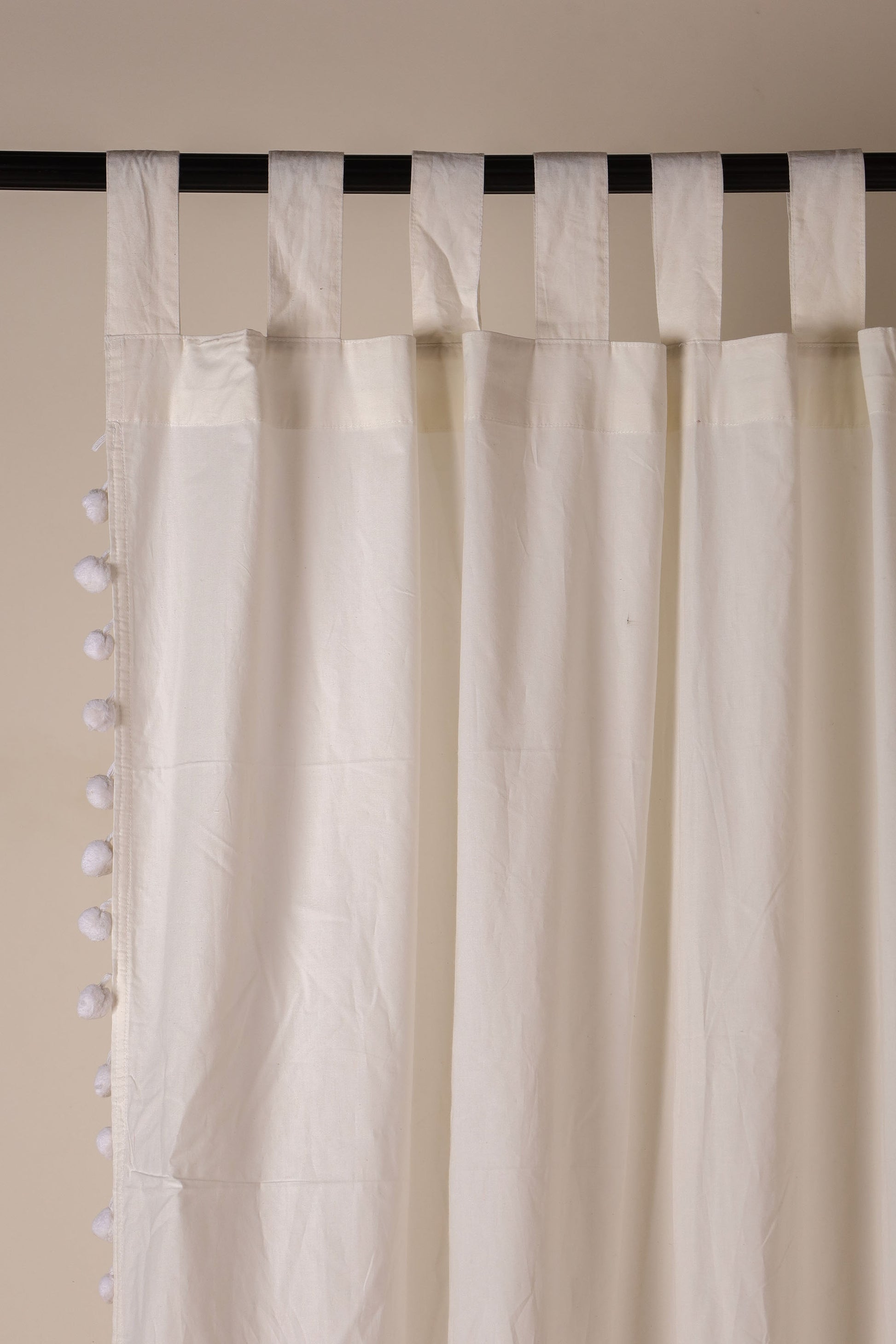 White Rasa Cotton Curtain - Set of 2