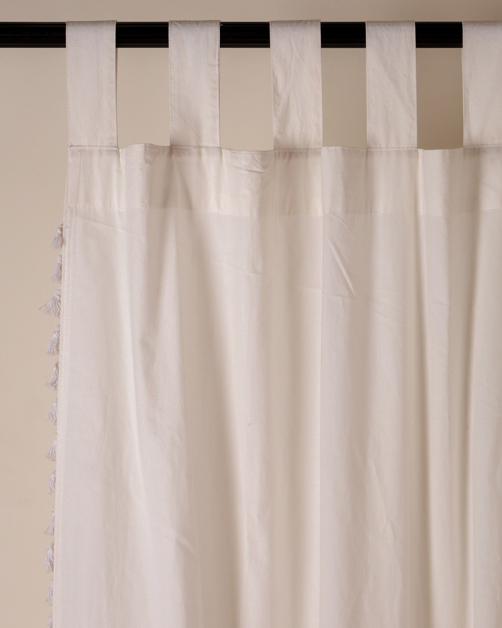 White Mahal Cotton Curtain - Set of 2