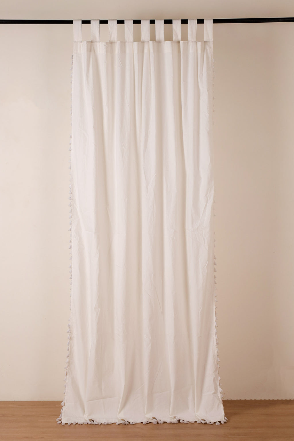 White Mahal Cotton Curtain - Set of 2