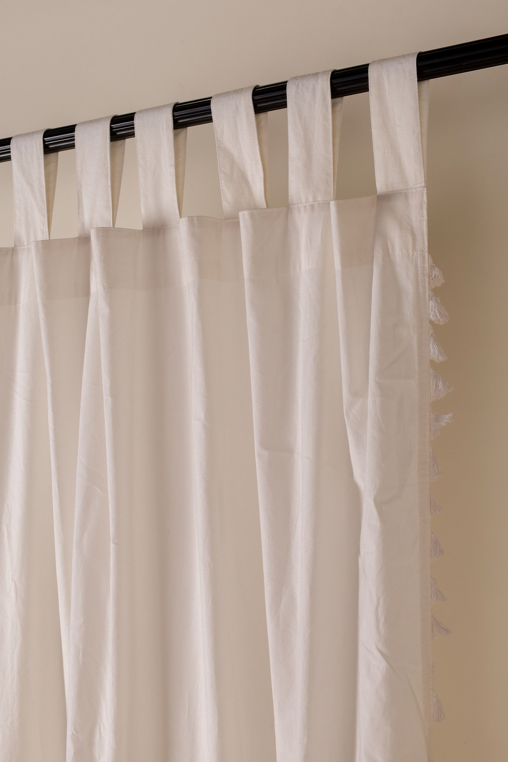 White Mahal Cotton Curtain - Set of 2