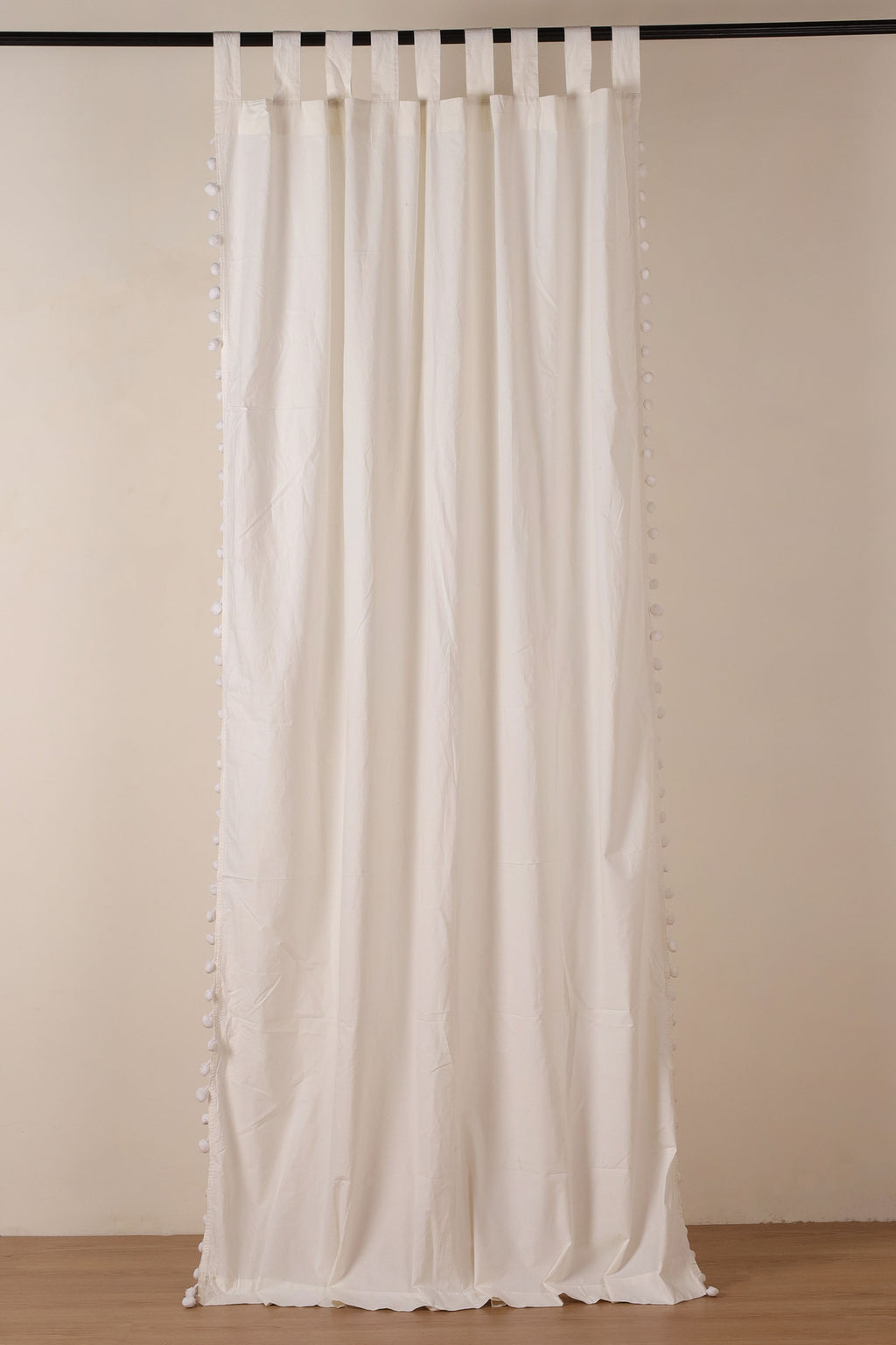 White Rasa Cotton Curtain - Set of 2