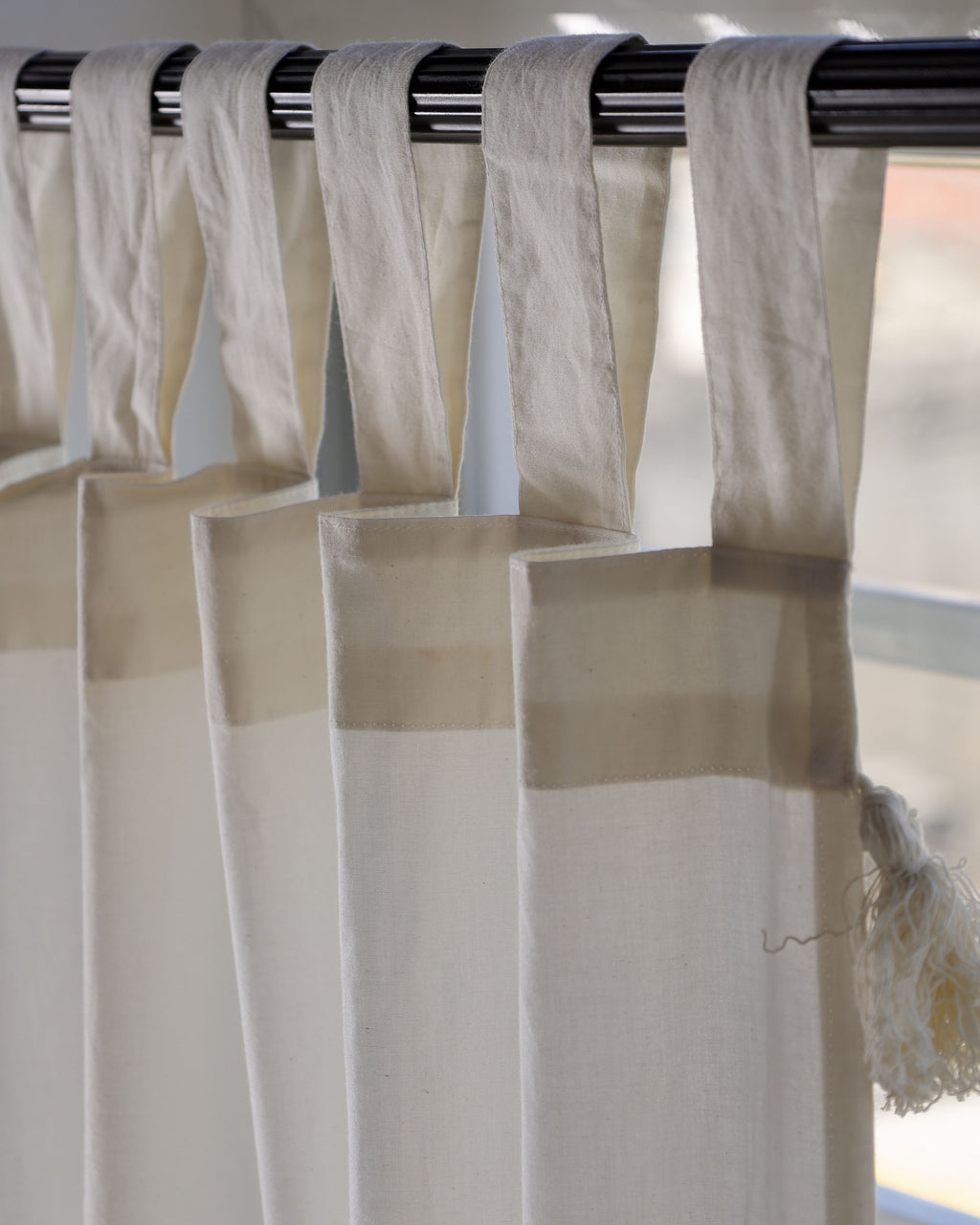 White Dreamy Tassel Curtain - Set of 2