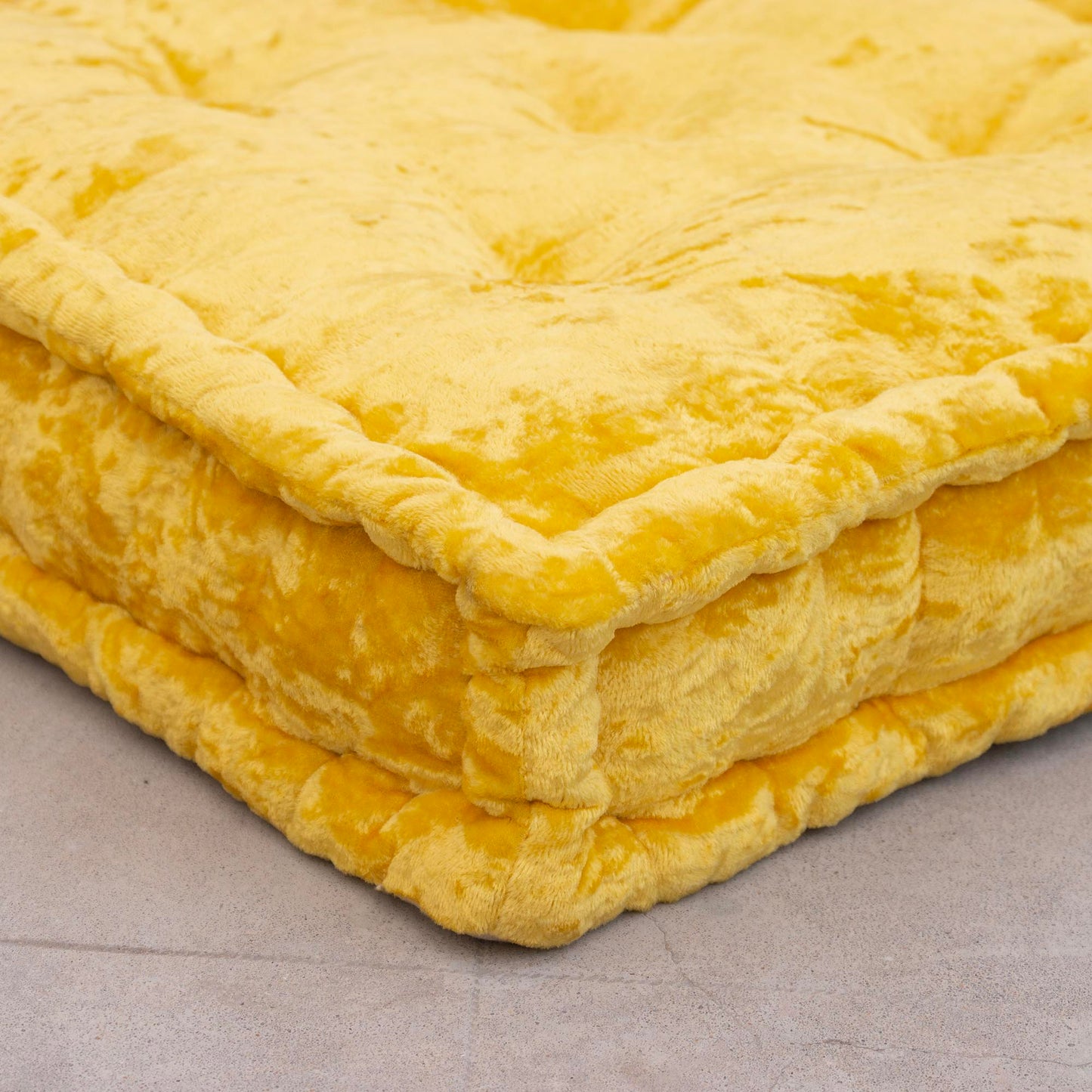 Yellow Velvet Haven Floor cushion