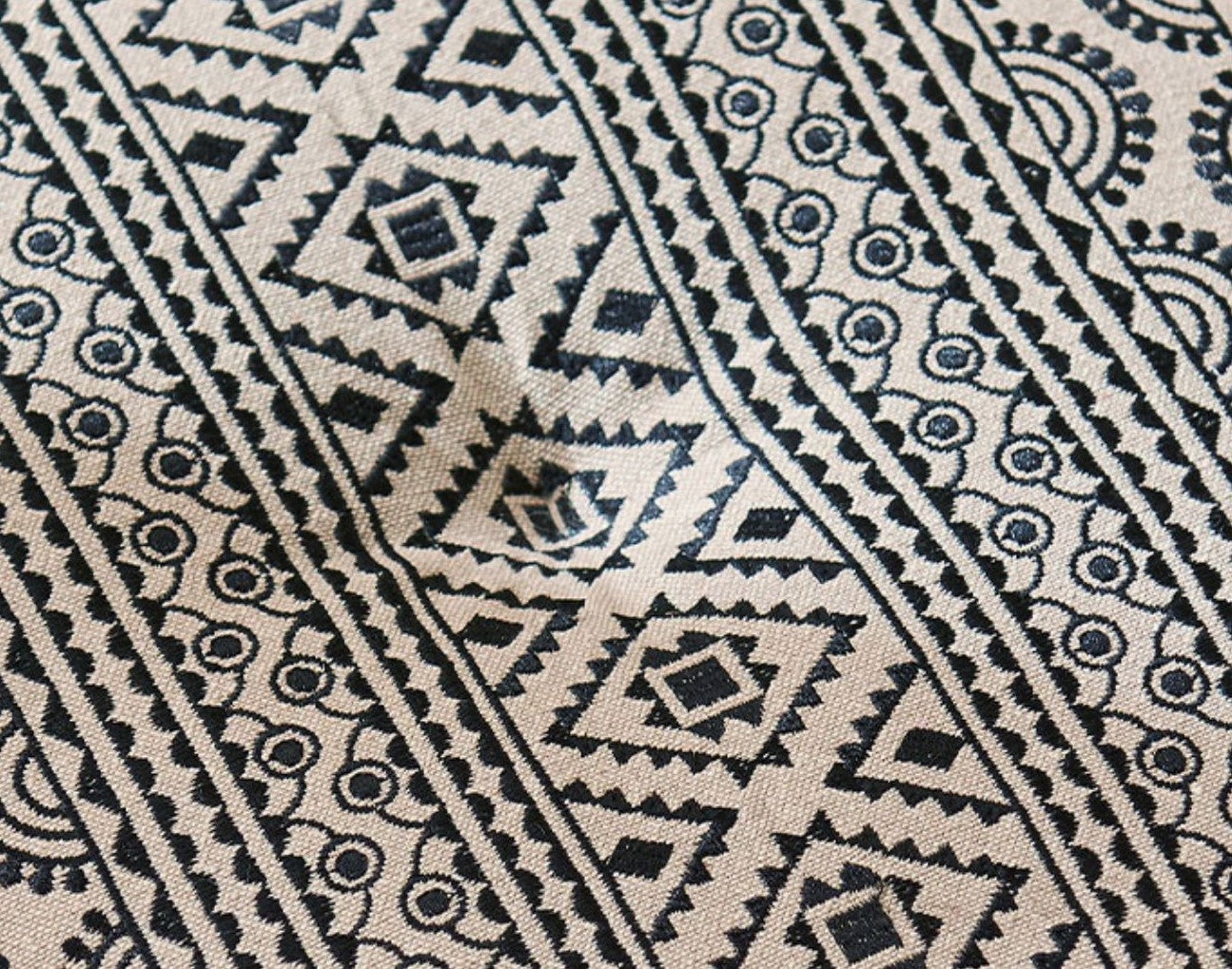 Black Gypsy Geometric Ottoman pouf - I