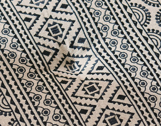 Black Gypsy Geometric Ottoman pouf