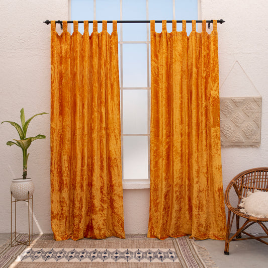 Honey Velvet Curtain - Set of 2