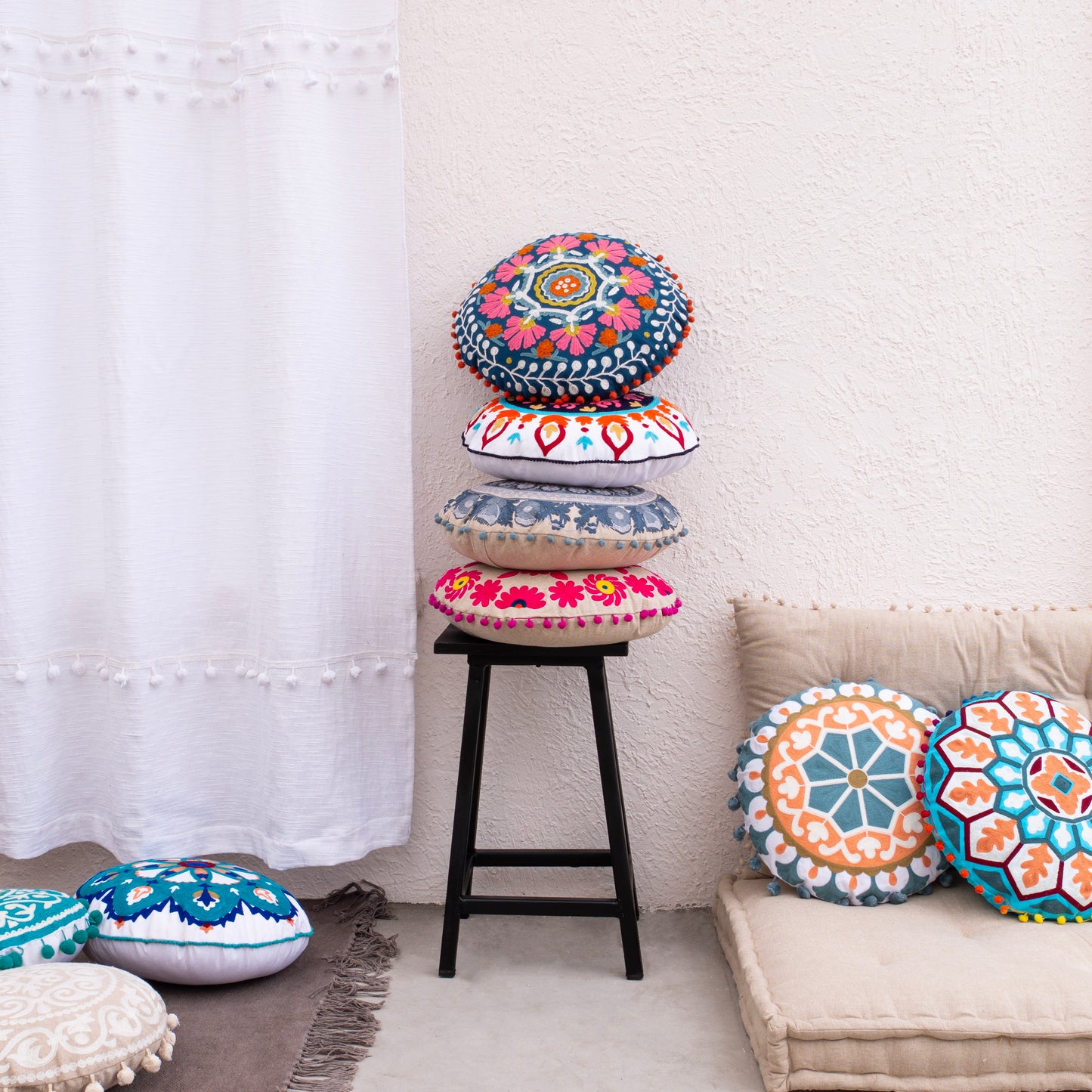 Circular Coziness Floor Cushion Cover