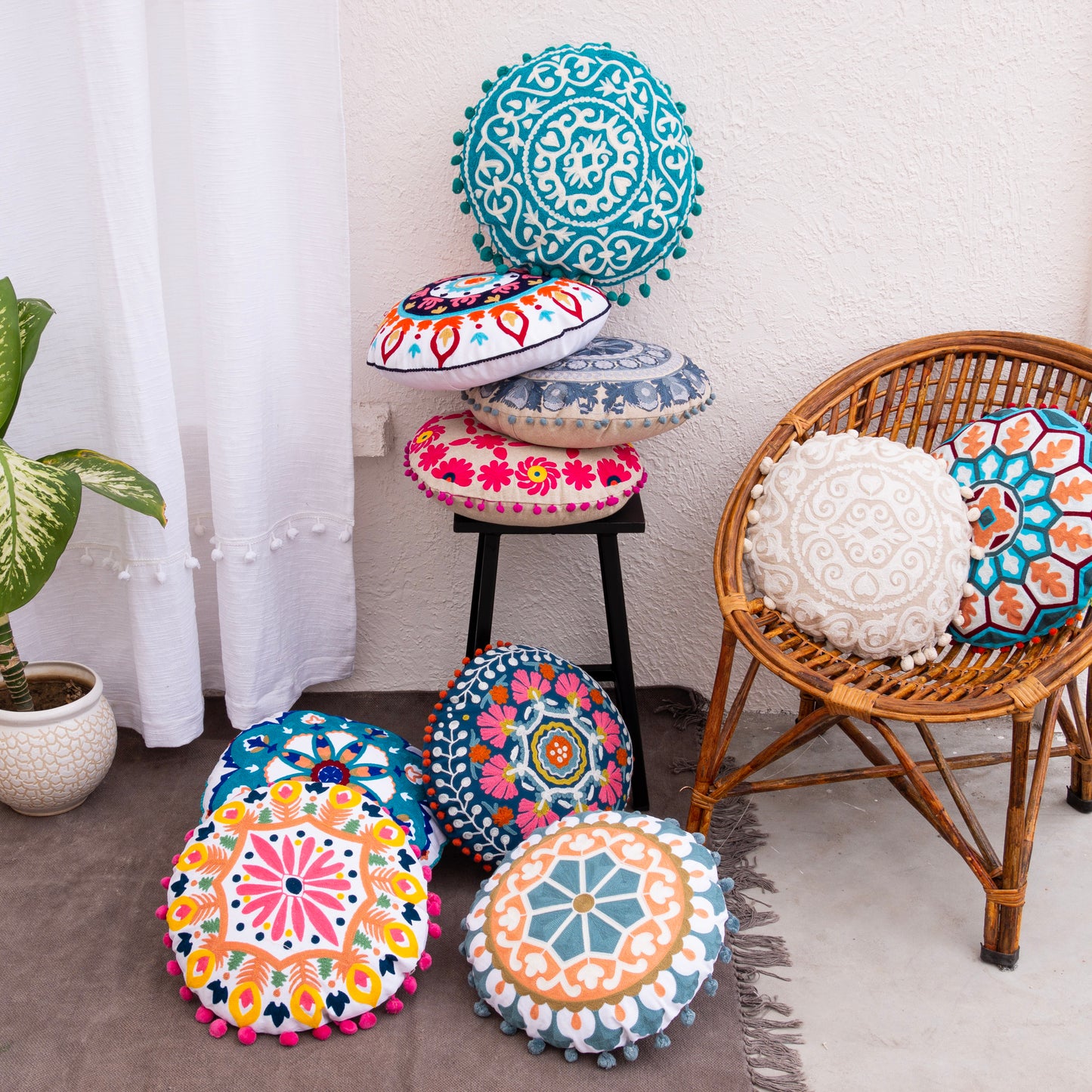 Circular Coziness Floor Cushion Cover