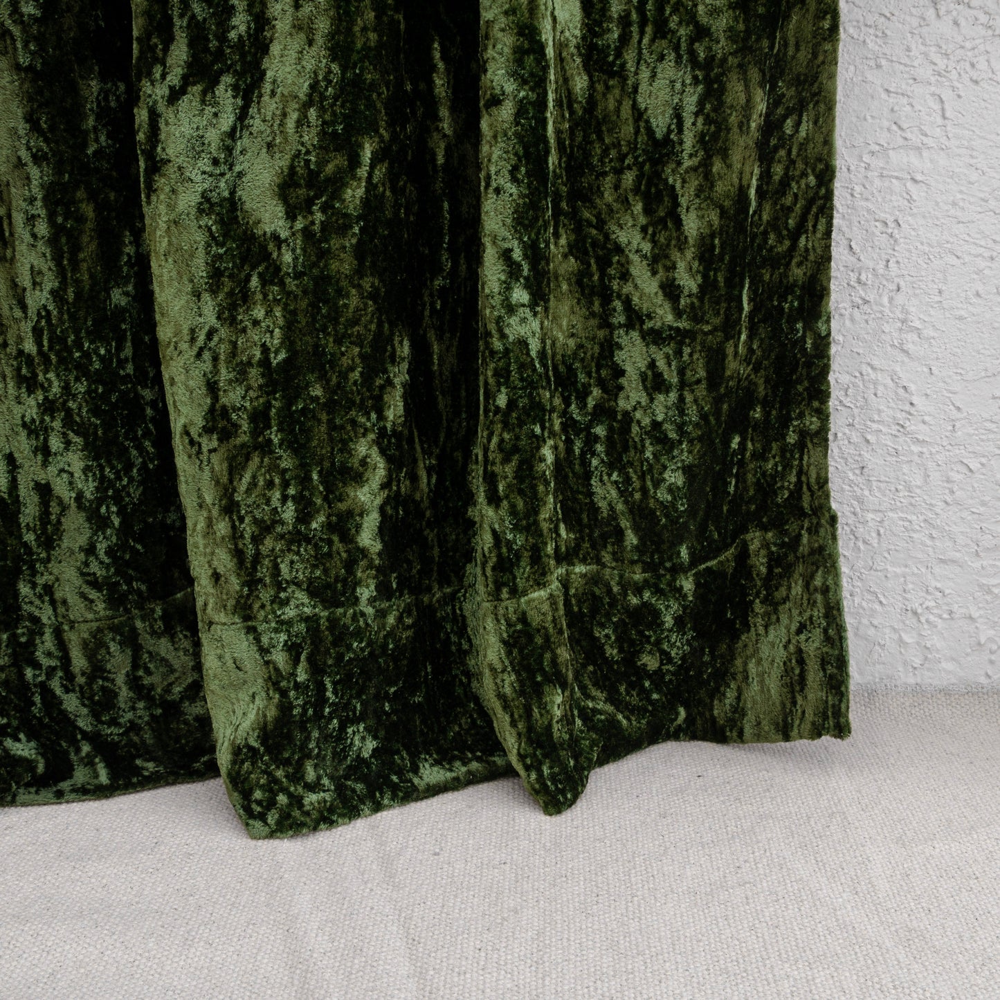 Olive Green Velvet Curtain - Set of 2