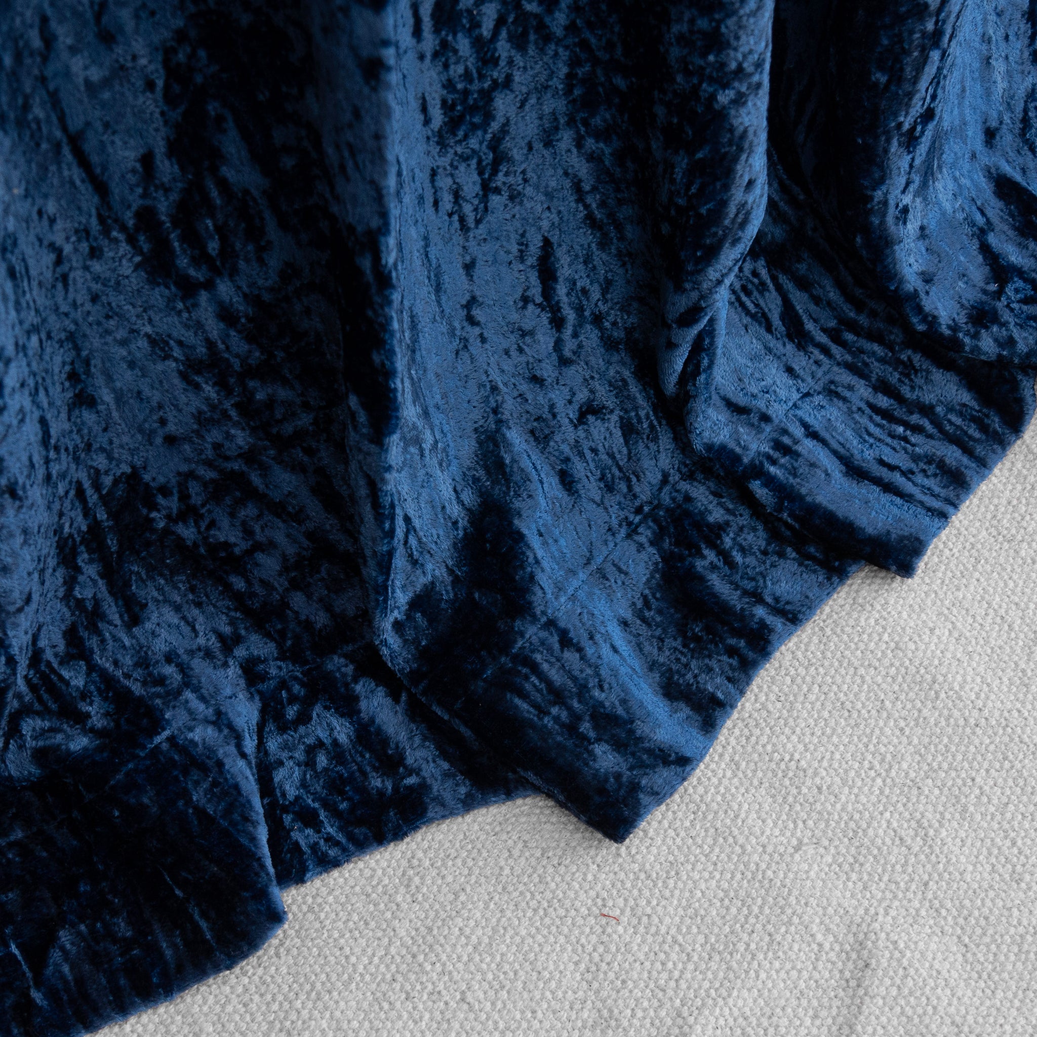 Blue Velvet Curtain - Set of 2