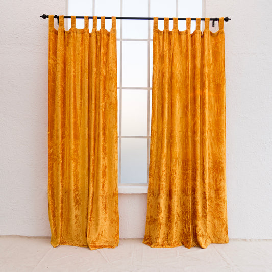Honey Velvet Curtain - Set of 2