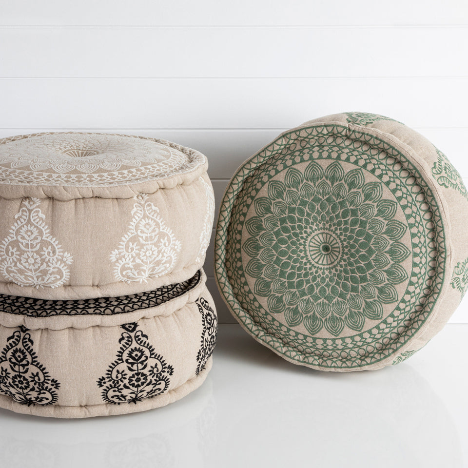 White Minimal Ottoman pouf