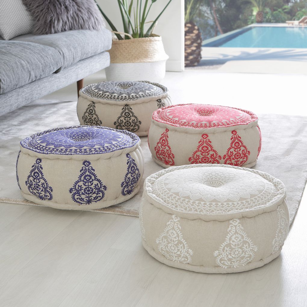 White Minimal Ottoman pouf