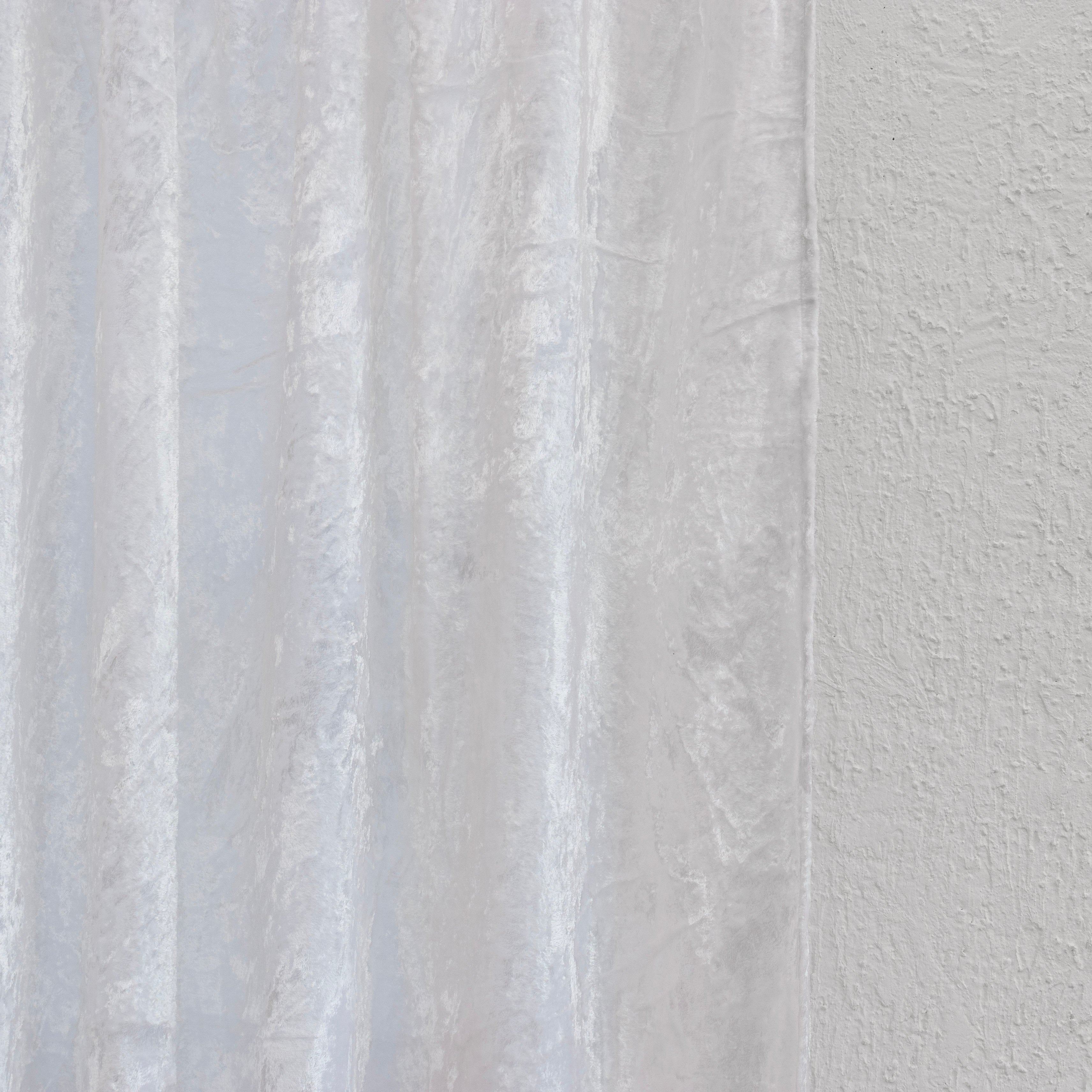 White Velvet Curtain - Set of 2