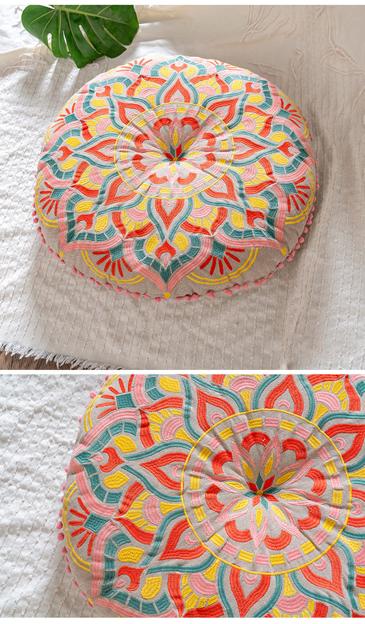 Flowery Folly Floor Cushion Cover