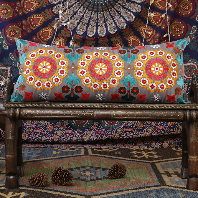 Gray Moroccan Mosaic Body Pillow Cover