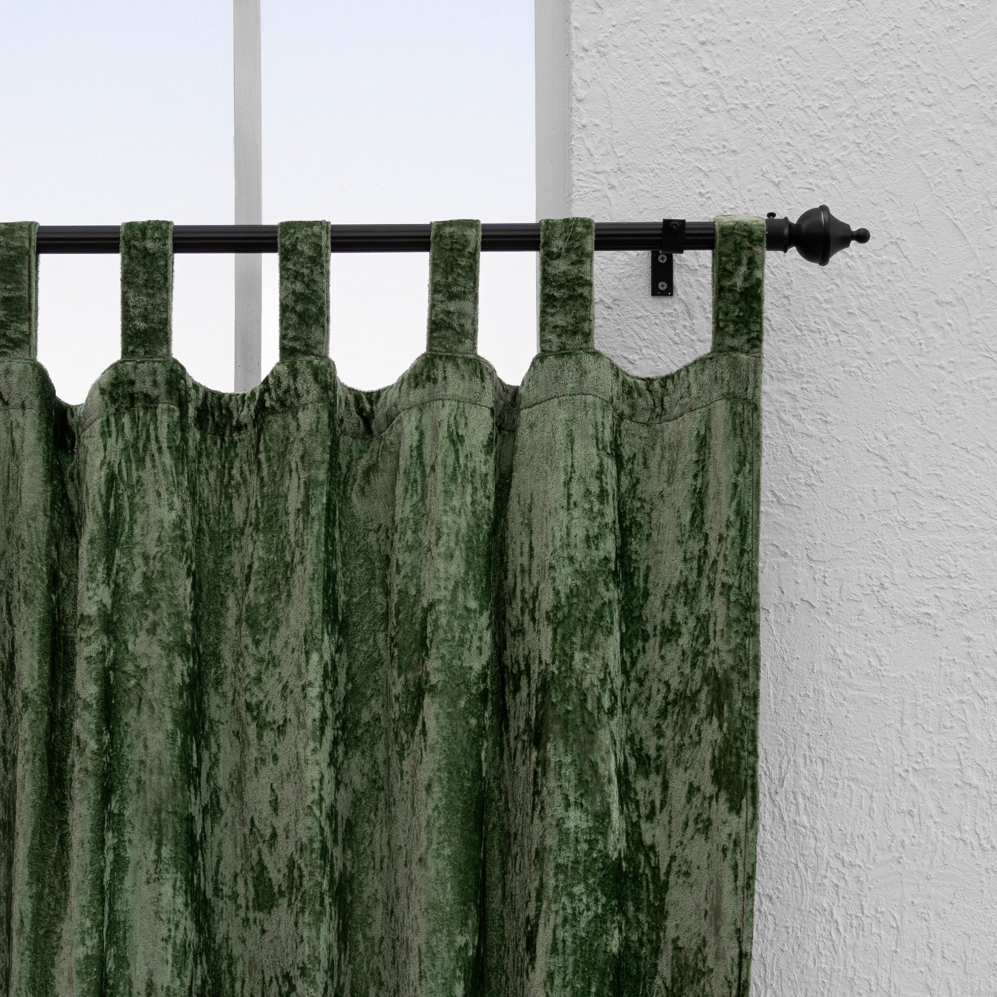 Sage Green Velvet Curtain - Set of 2