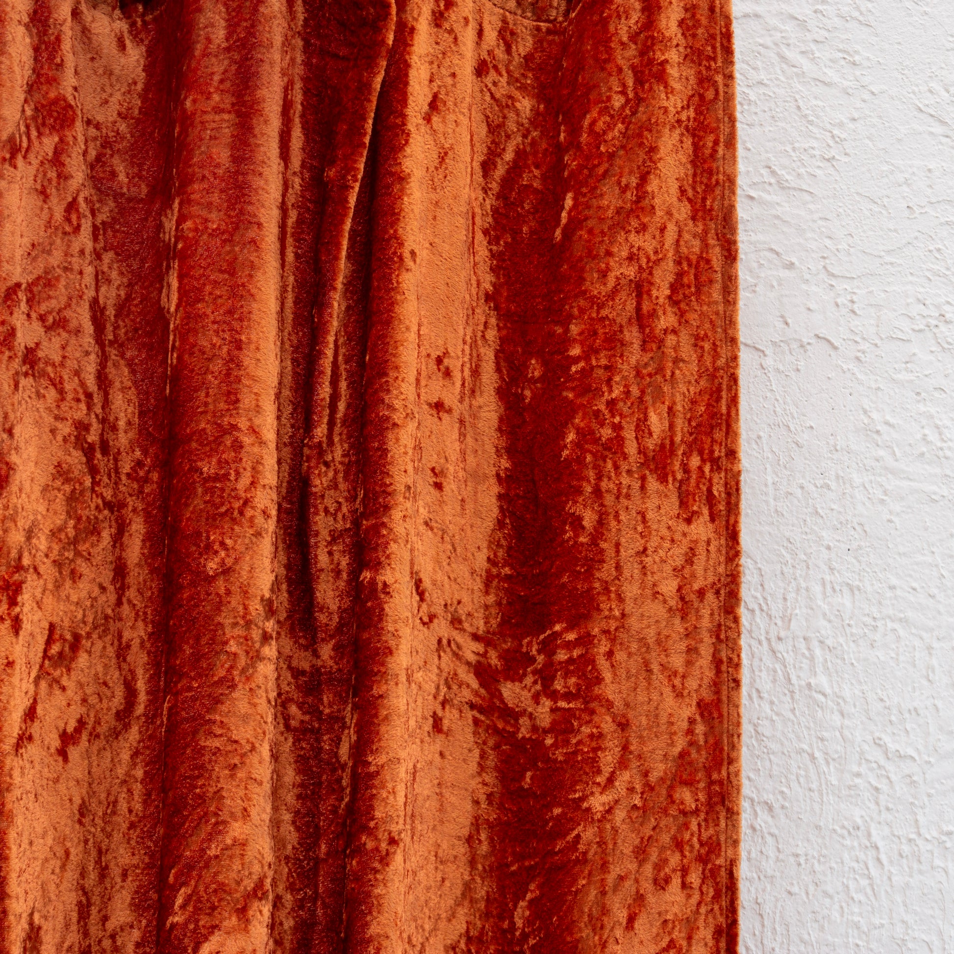 Terracotta Velvet Curtain - Set of 2