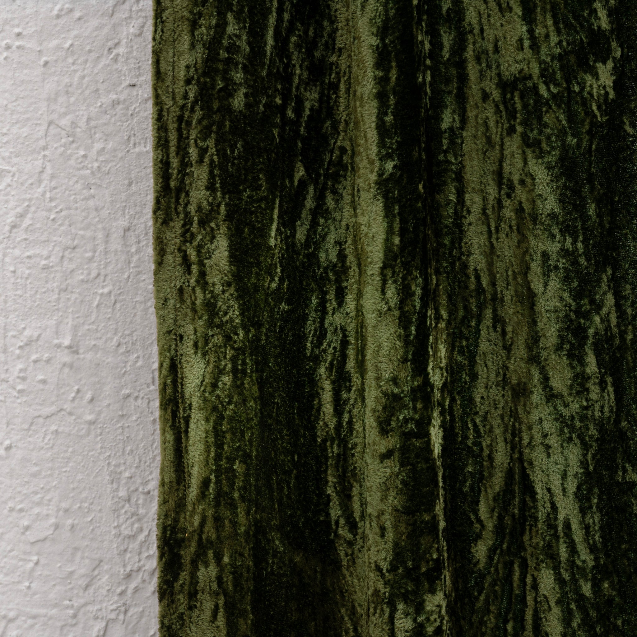 Olive Green Velvet Curtain - Set of 2