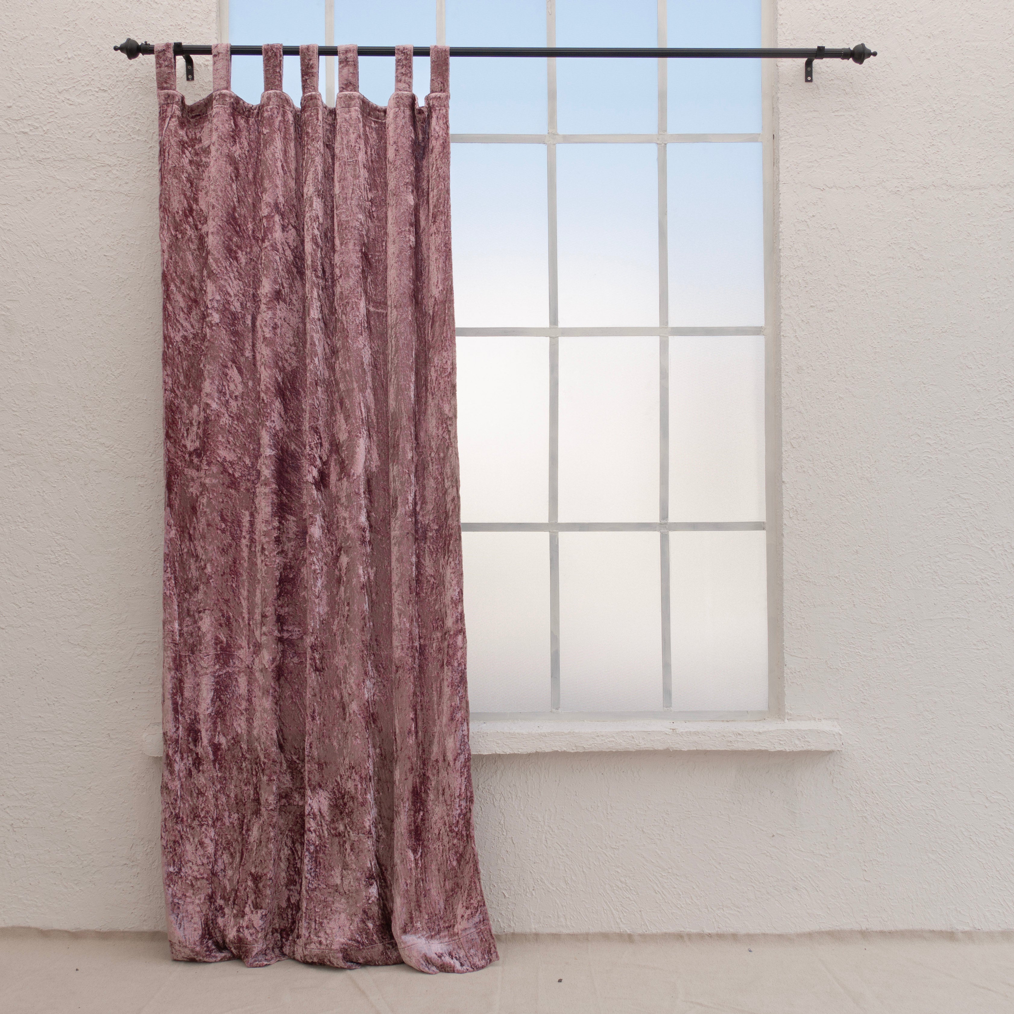 Rose Velvet Curtain - Set of 2