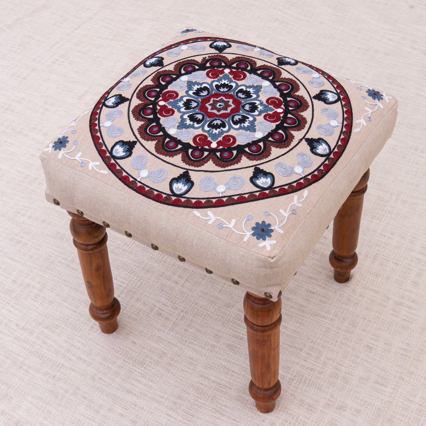 Floral Vine Footstool