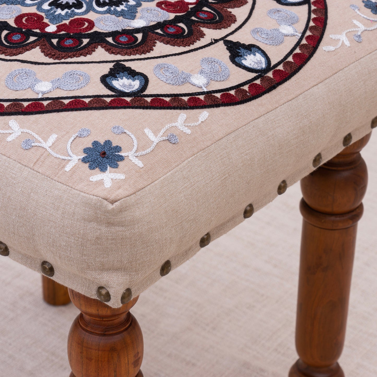 Floral Vine Footstool