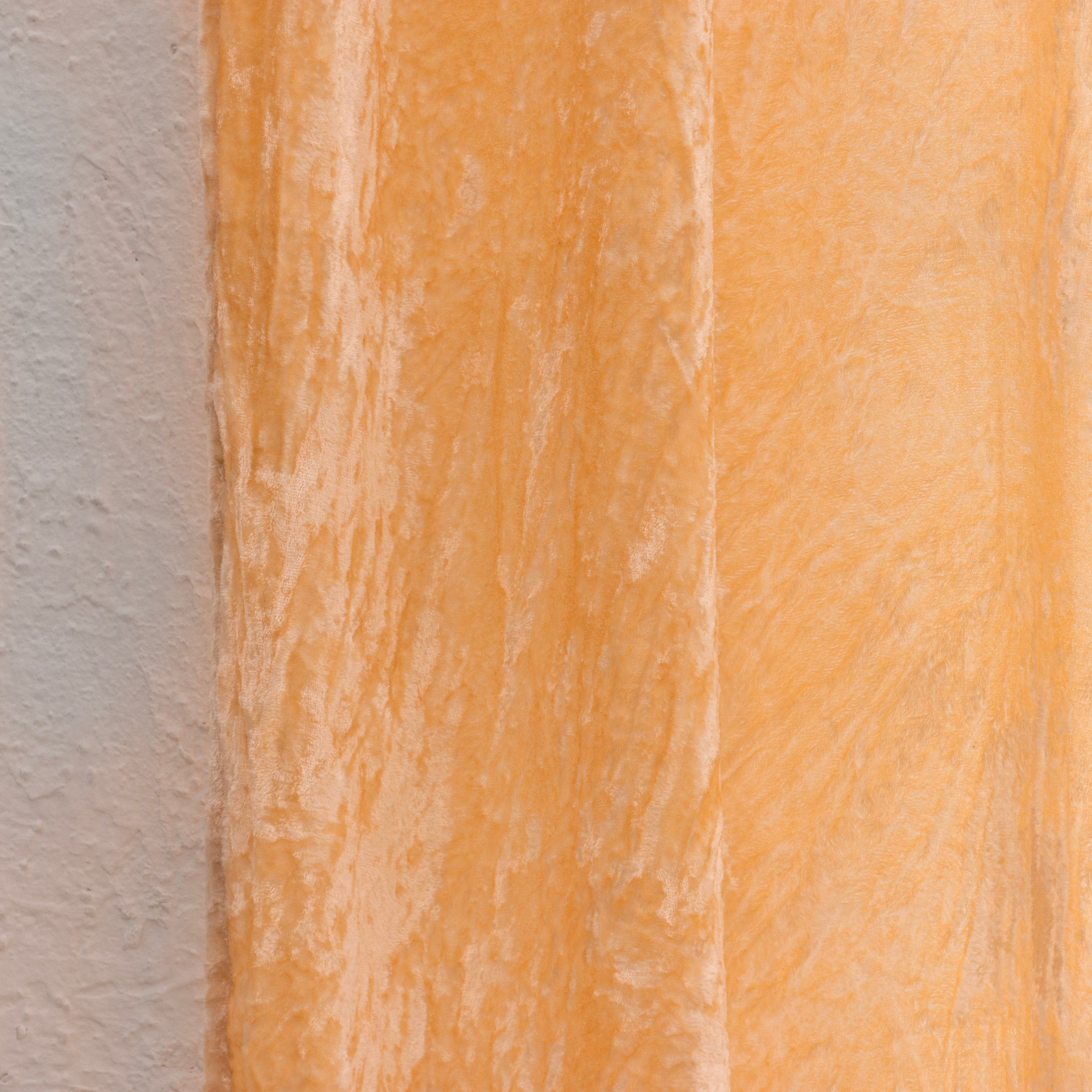 Peach Velvet Curtain - Set of 2