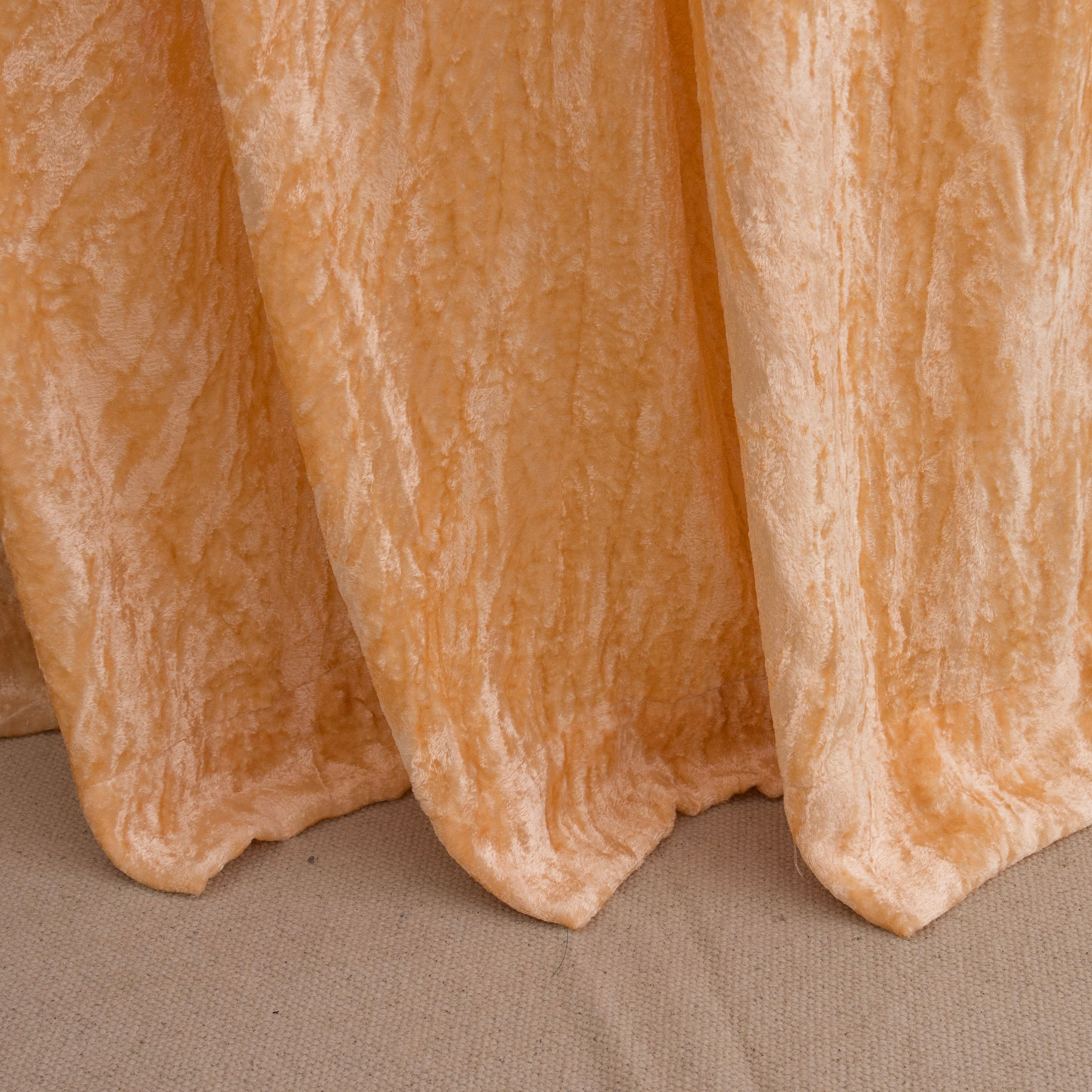 Peach Velvet Curtain - Set of 2