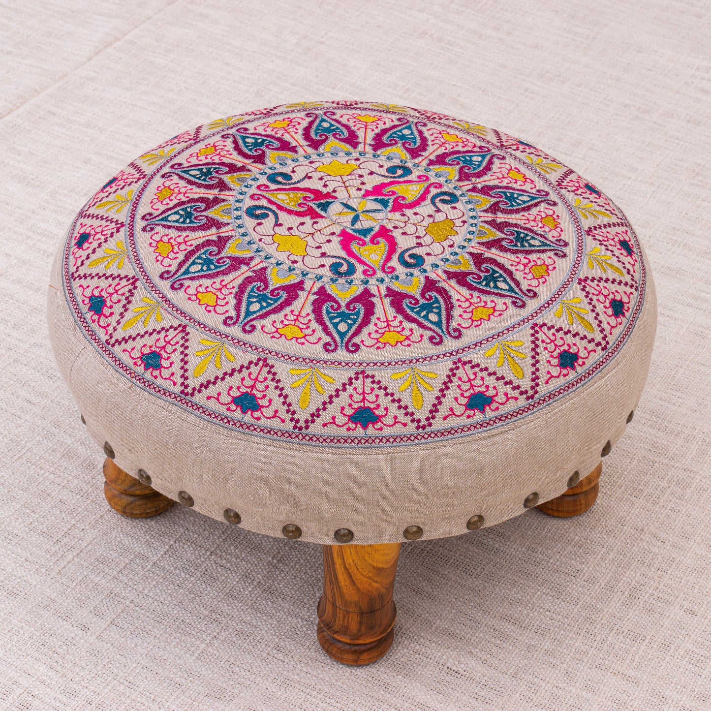 Pink Symmetry Footstool