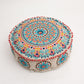 Turquoise Floral Haven Ottoman Pouf