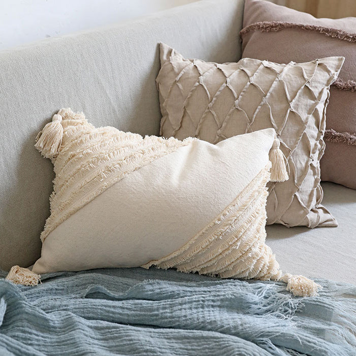 Elegant Fringes Throw Pillow Cover