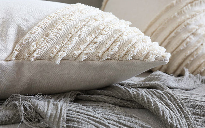 Elegant Fringes Throw Pillow Cover