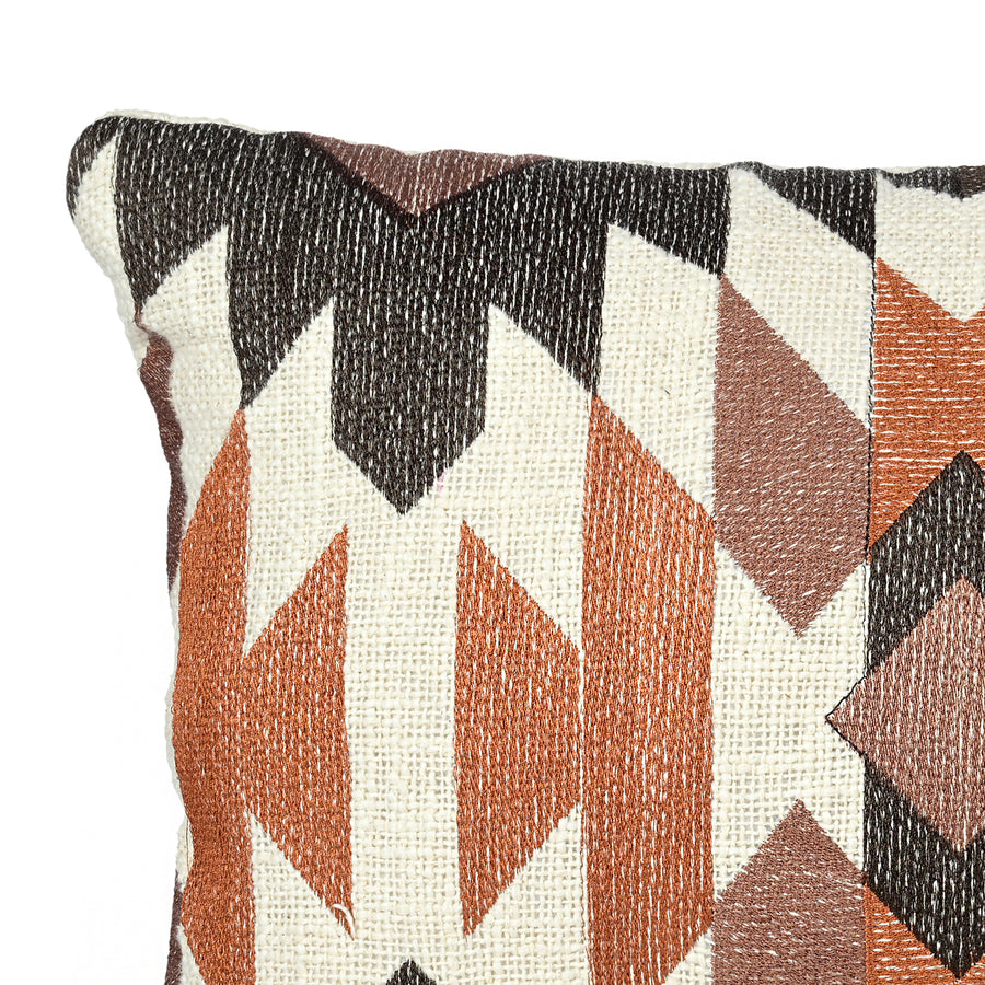 Brown Geometric Grandeur Throw Pillow