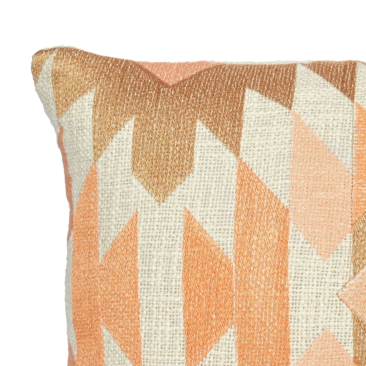 Peach Geometric Grandeur Throw Pillow Cover