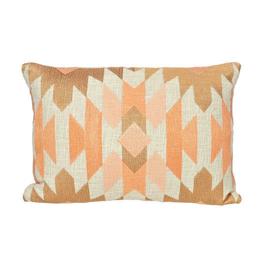 Peach Geometric Grandeur Throw Pillow Cover