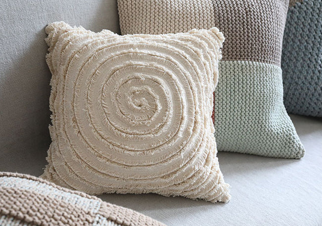 Beige Beauty Throw Pillow Cover